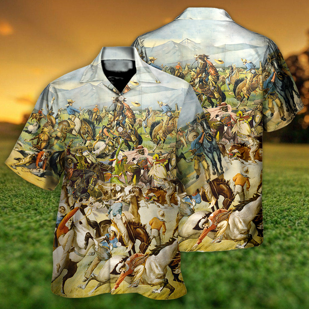 Cattle Show Buffalo Bill's Wild West Rough Riders Cossacks - Hawaiian Shirt