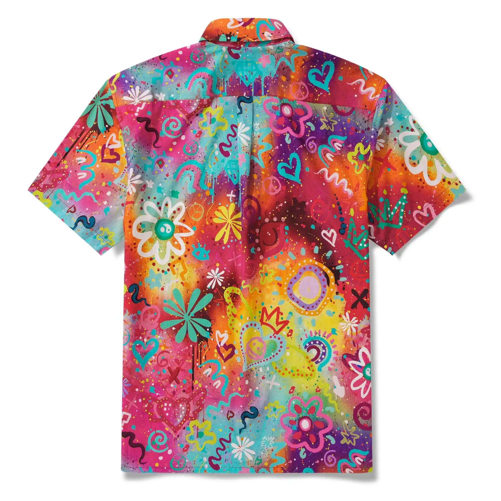Men's Hawaiian Shirt Short Sleeve Button-down 100% Cotton Colorful Aloha Pop Art Reverie By Huan huan