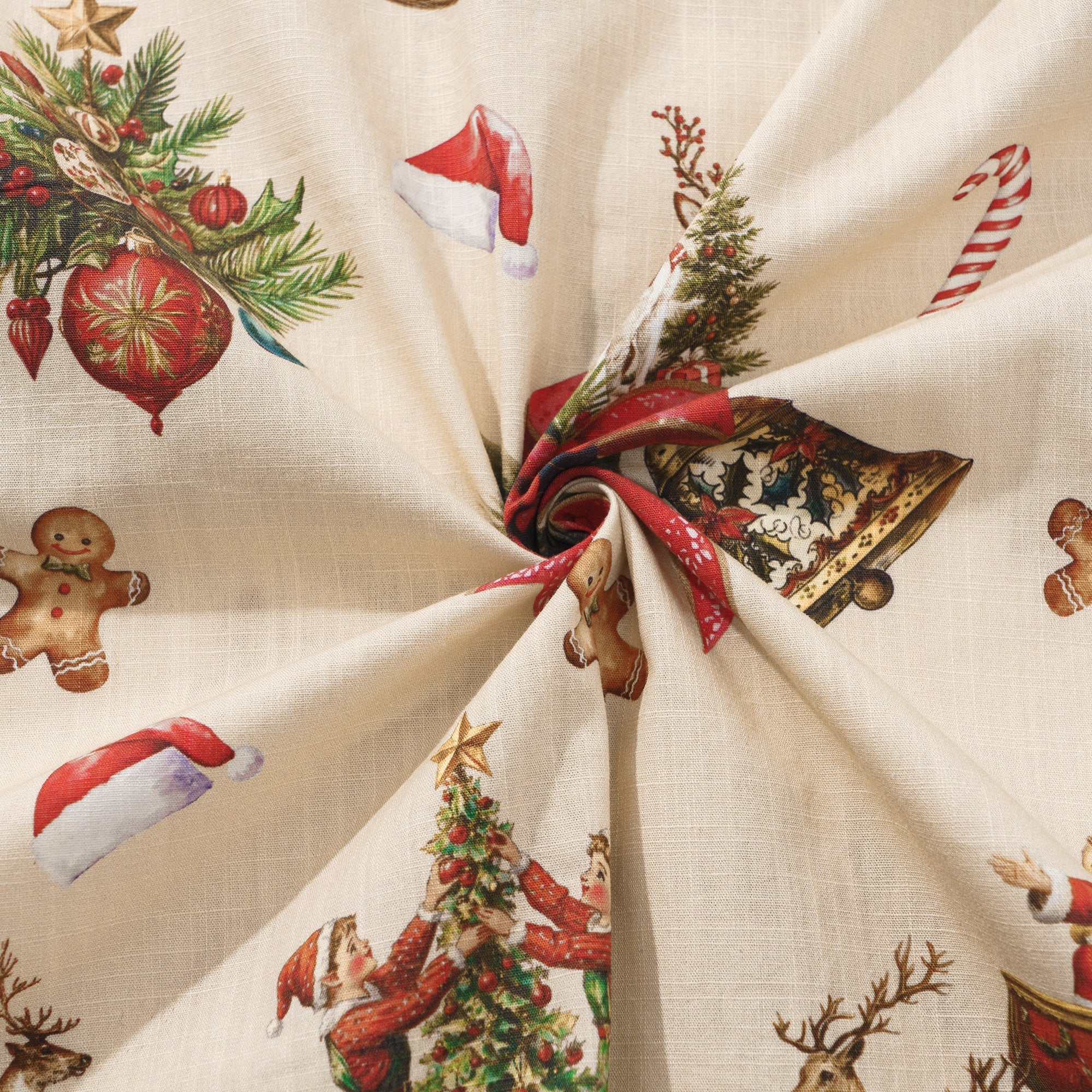 Vintage Christmas 100% Cotton Men's Aloha Hawaiian Short Sleeve Camp Collar Shirt By Yana