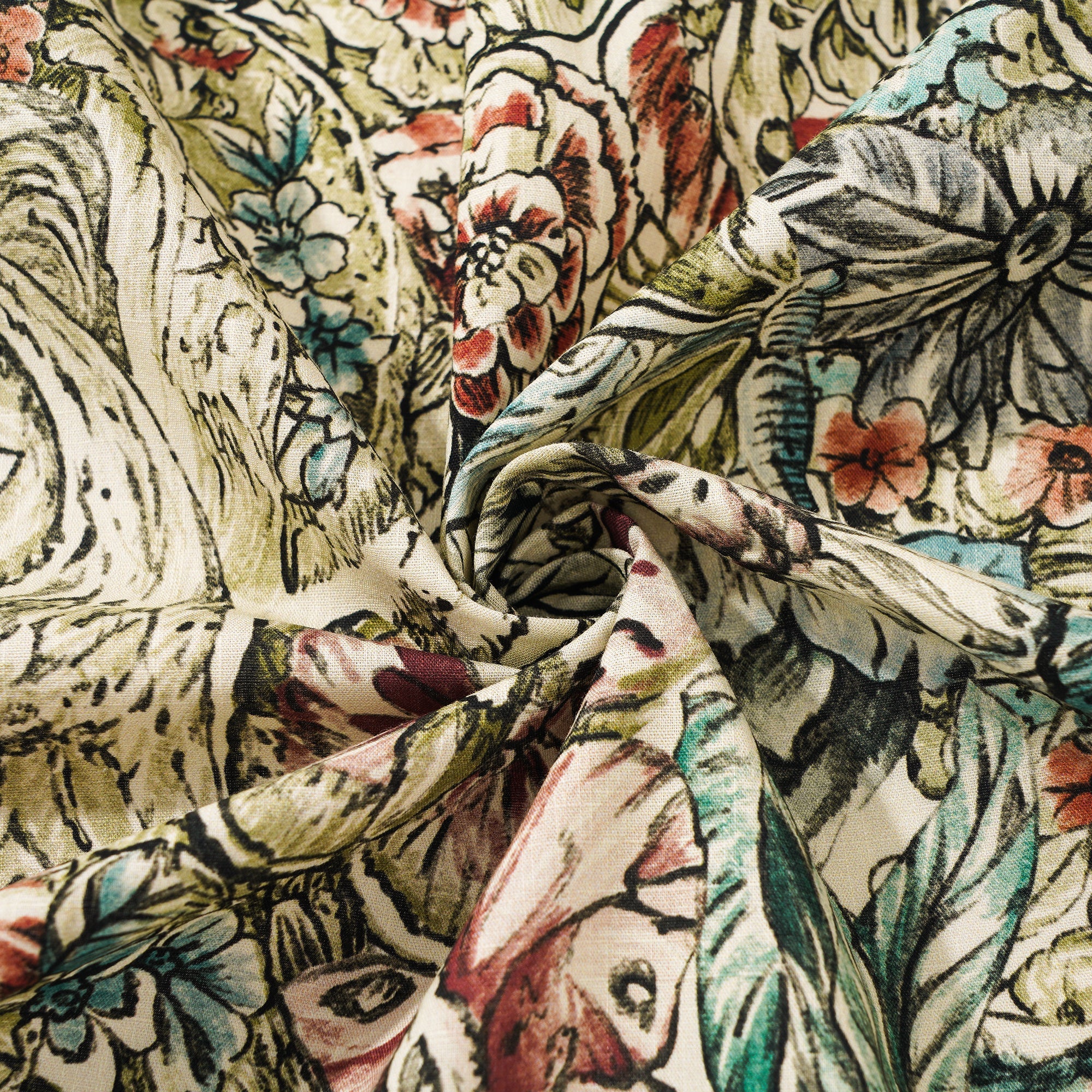 Men's Hawaiian Shirt Short Sleeve Button-down 100% Cotton Green Aloha Floral Butterfly By Yeti