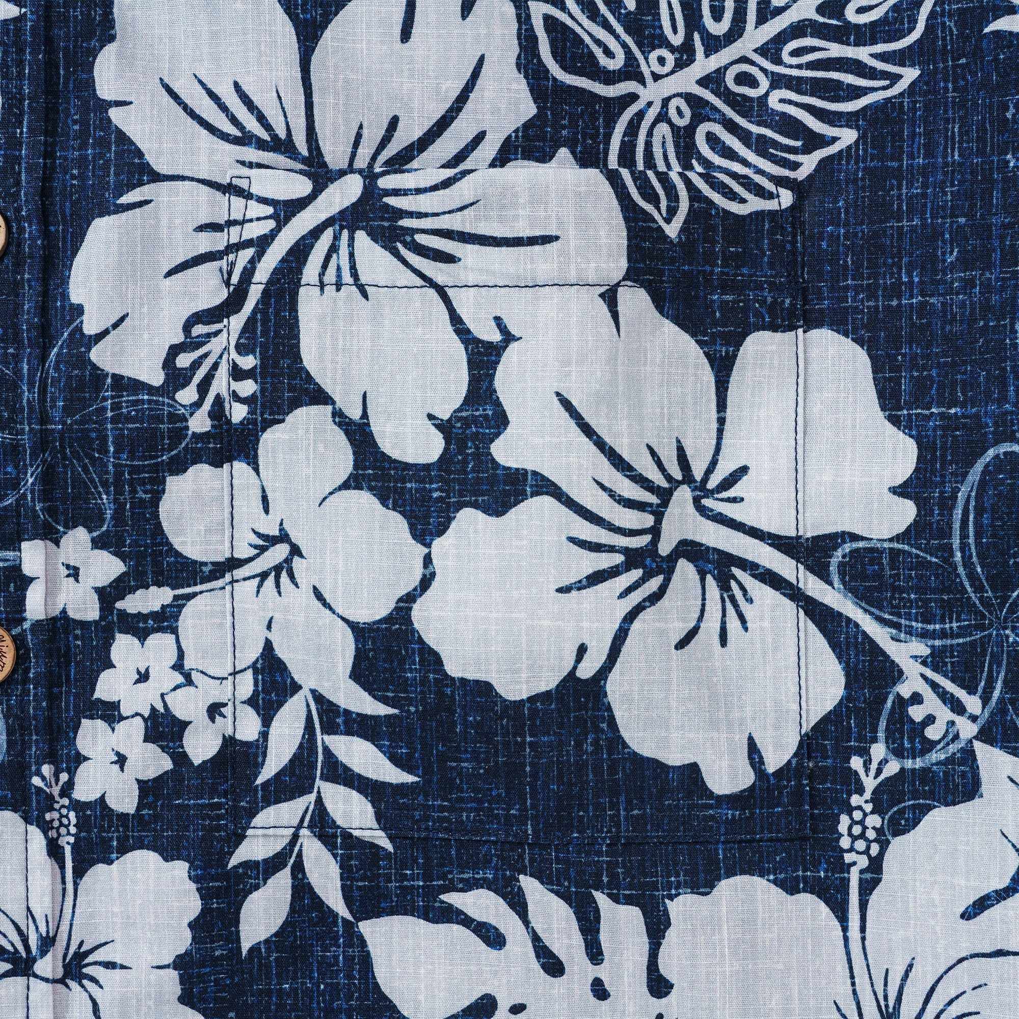 Floral Men's Hawaiian Shirt Short Sleeve Button-down 100% Cotton Blue Aloha Summer Whispers By Huan huan