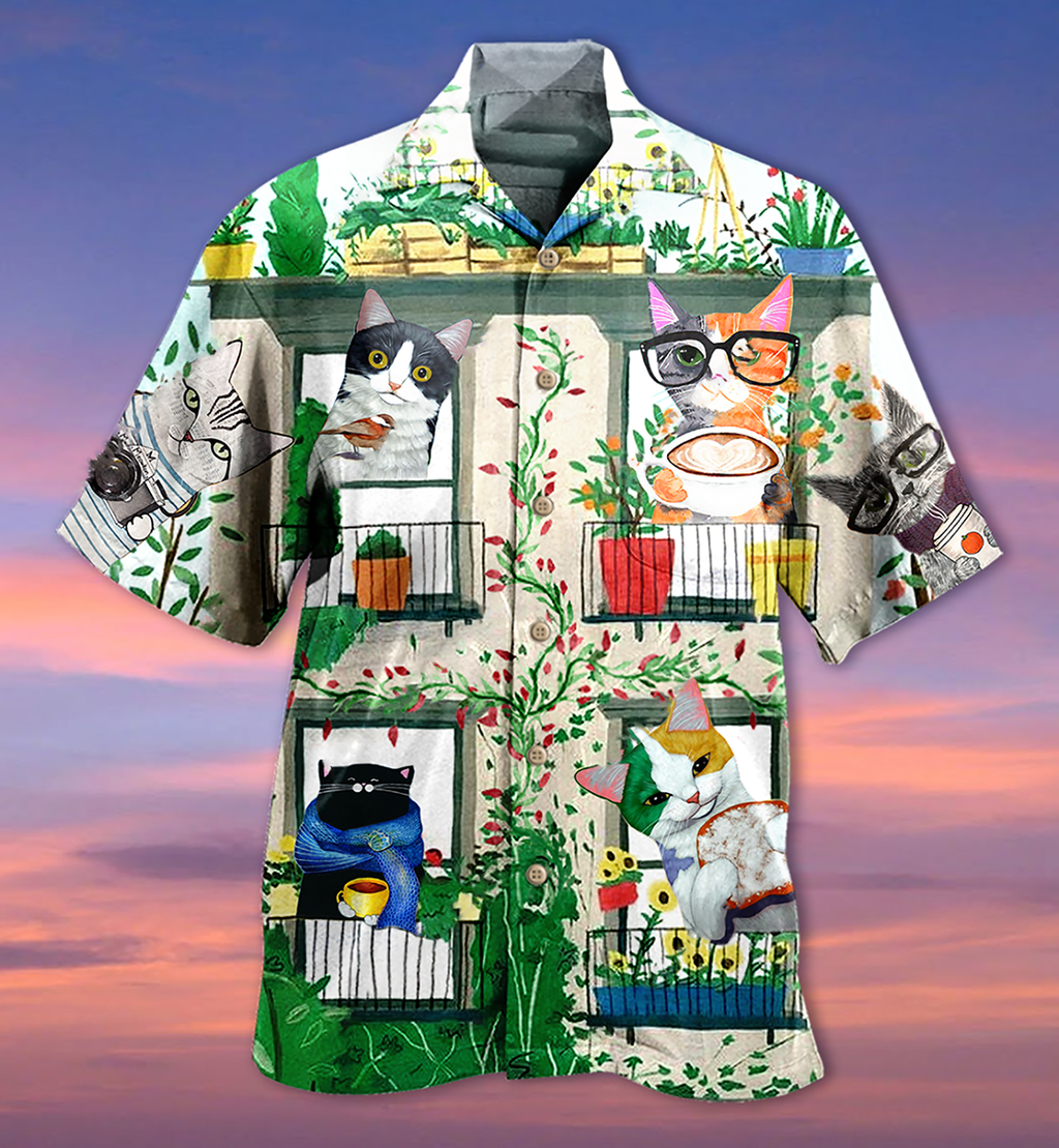 Cat Good Morning Fresh - Hawaiian Shirt