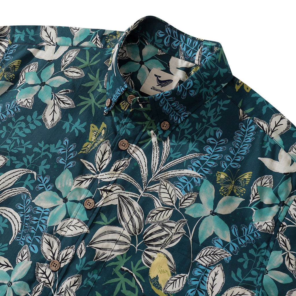 Hawaiian Shirt For Men Forest after Rain Button-down Shirt Short Sleeve 100% Cotton Shirt By Sherry