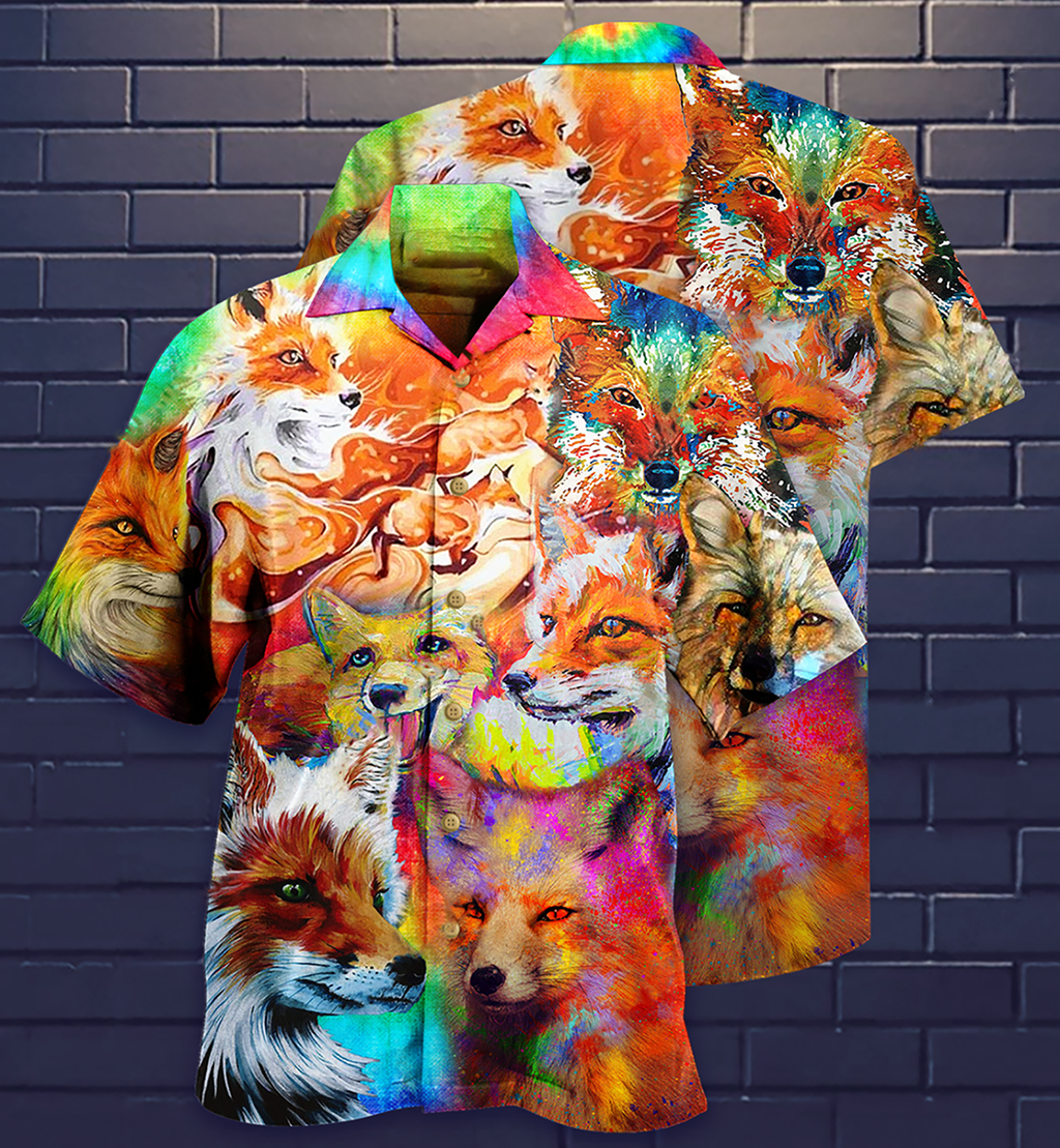Fox Beautiful Painting Style - Hawaiian Shirt