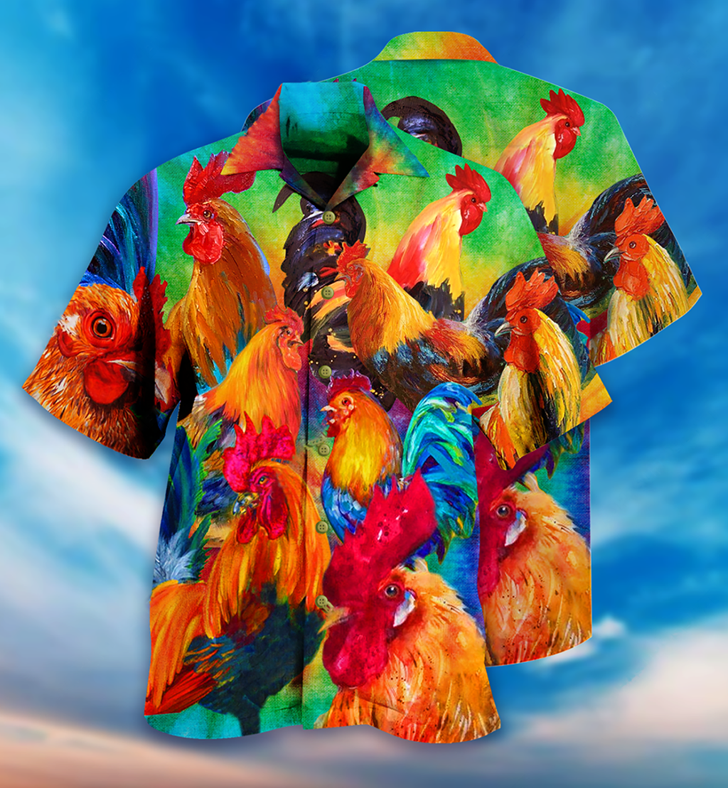 Chicken Rooster Style - Hawaiian Shirt
