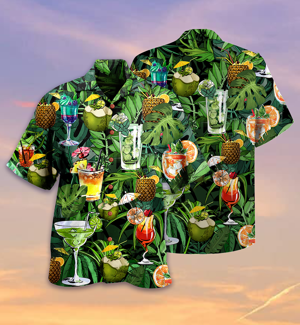 Cocktail And Fruit Hello Summer - Hawaiian Shirt