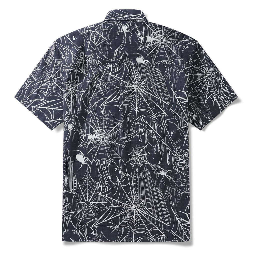 Halloween Gift The Hidden Hunter in the City 100% Cotton Men's Short Sleeve Button-down Shirt Aloha Hawaiian By Sun