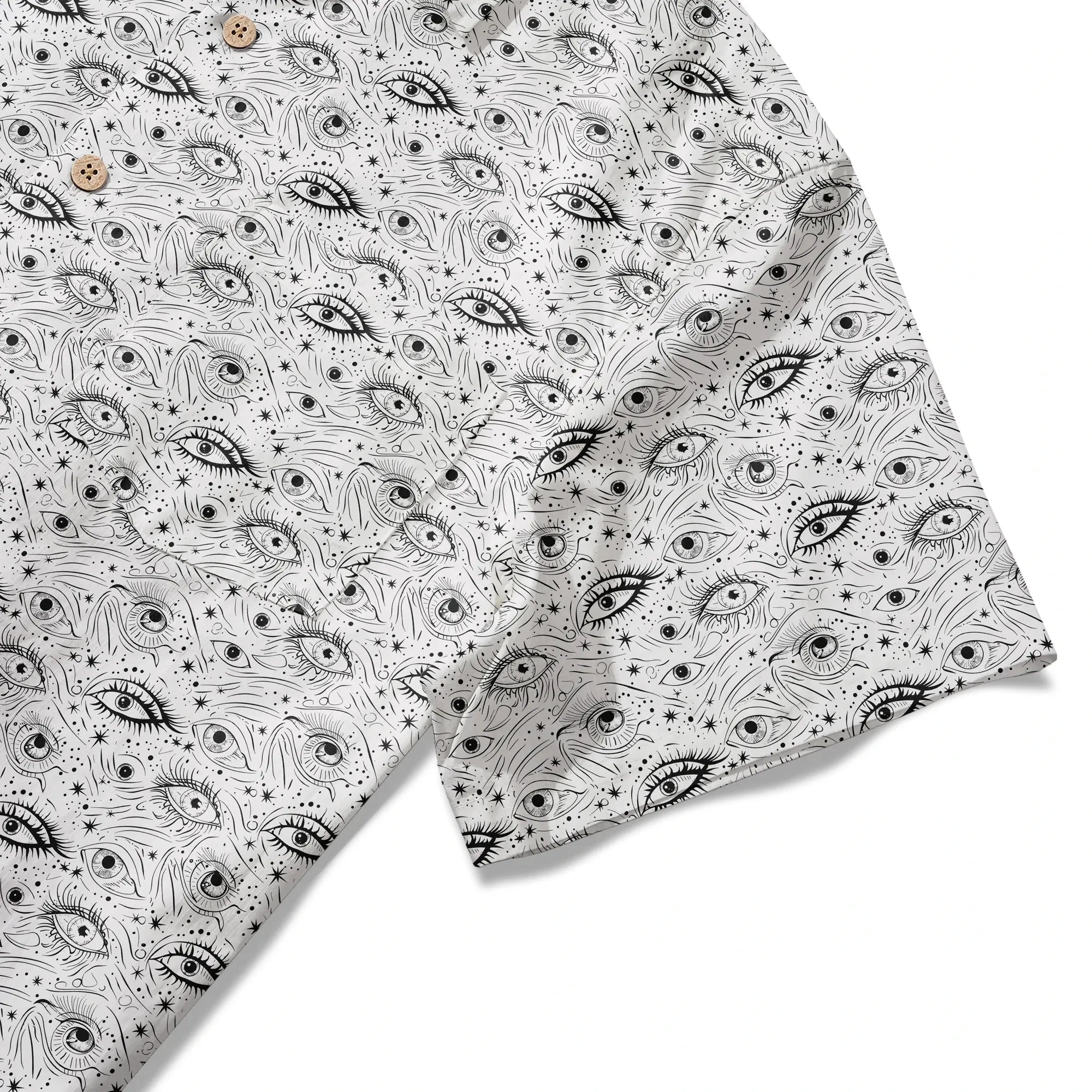 LeosWare® Chemise hawaïenne à manches courtes pour hommes 100 % coton blanche Aloha Starry Gaze Whispers par Ann