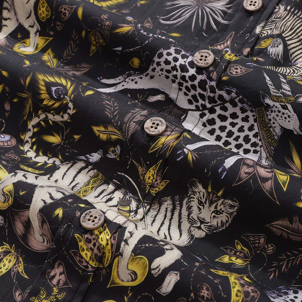 Hawaiian Shirt For Men Animal World Button-down Shirt Short Sleeve 100% Cotton Shirt By Sherry