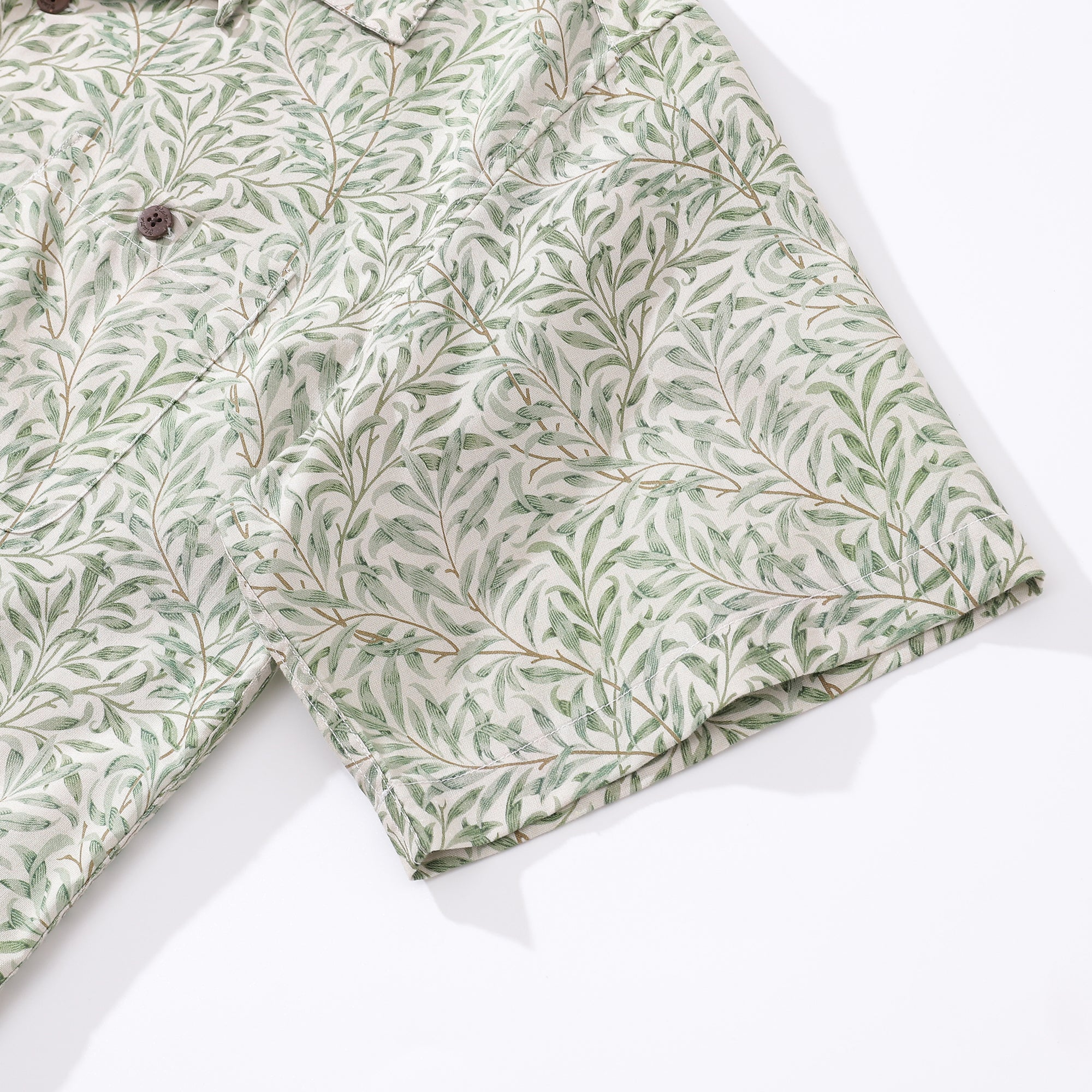 Hawaiian Shirt For Men 1920s Vintage Willow Shirt Camp Collar 100% Cotton By Amy