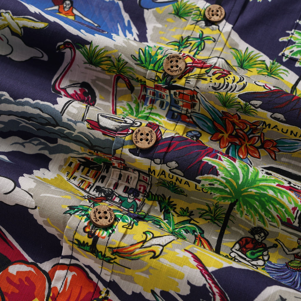 Men's Hawaiian Shirt Short Sleeve Button-down 100% Cotton White Aloha Hawaiian Vibes By Huan huan