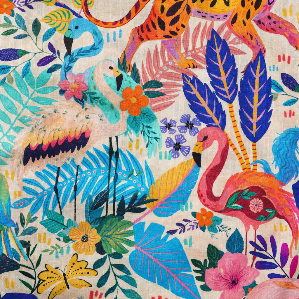 Men's Colorful Hawaiian Shirt Short Sleeve Button-down 100% Cotton Aloha Jungle Whimsy By Zeke