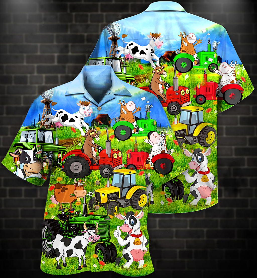Cow Funny Happy Everyday - Hawaiian Shirt