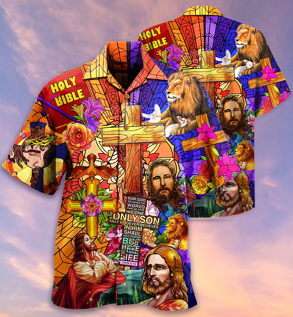 Jesus Lion And Flowers Cool - Hawaiian Shirt