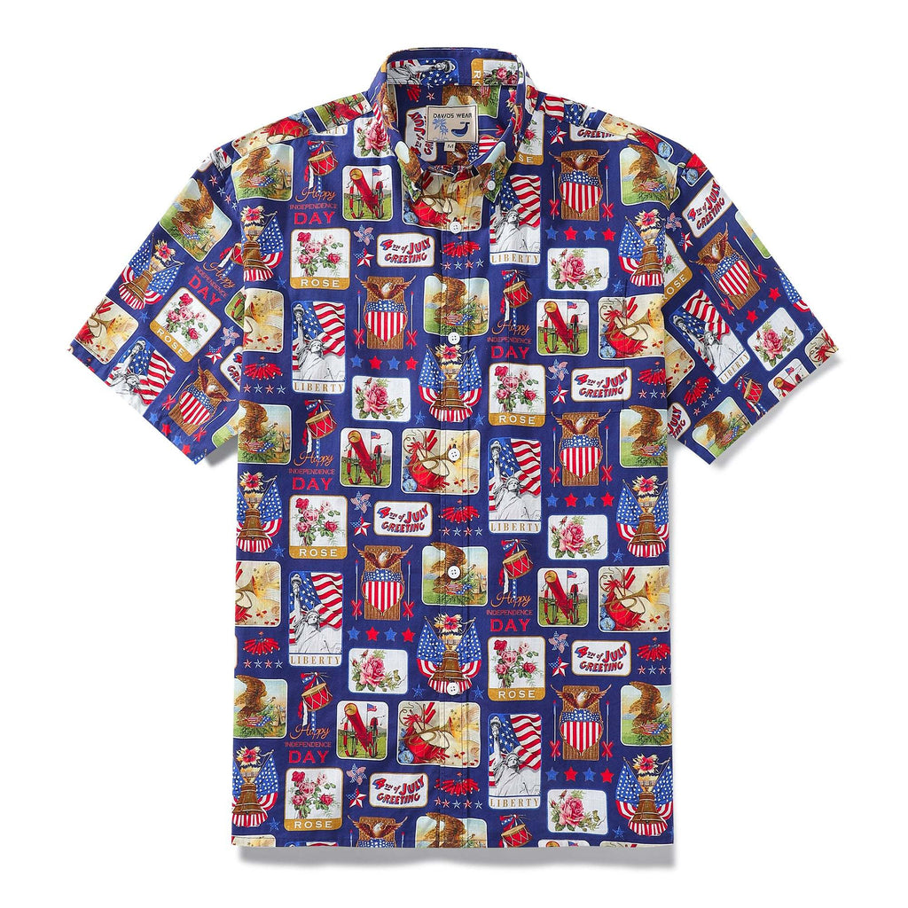 Hawaiian Shirts For Men Independence Day Shirt Short Sleeve By Amy