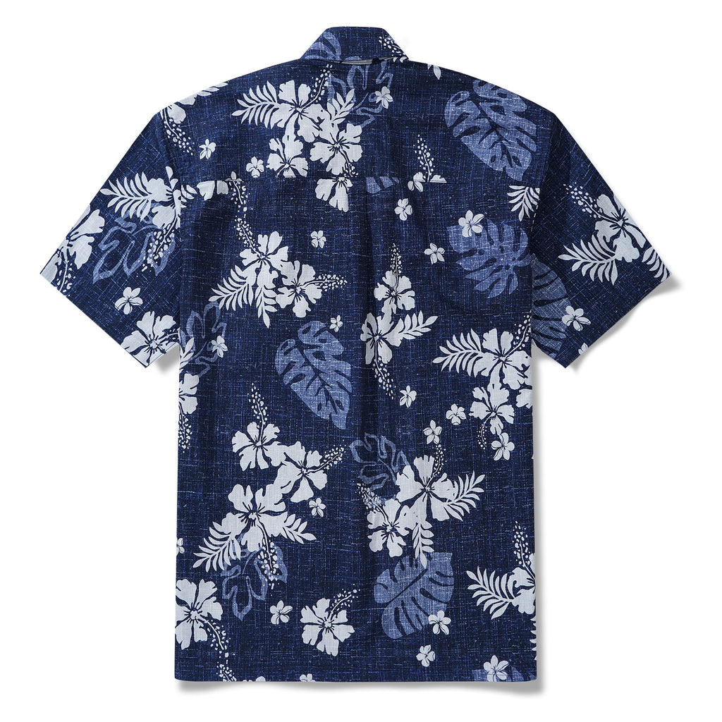 Yiume Tropical Hawaiian Shirt For Men Breathable Shirt Blue Short Sleeve Button-down Shirt By Huan huan