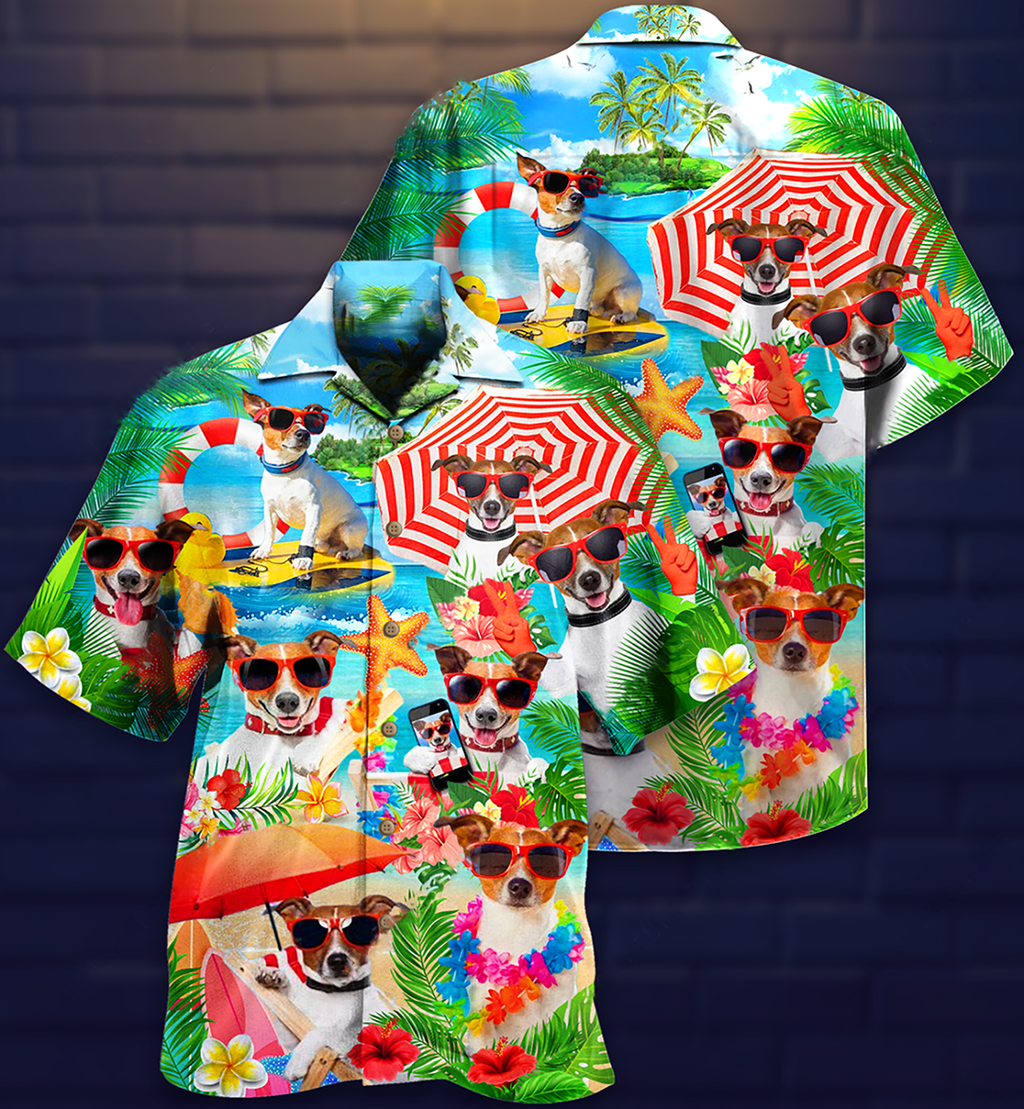 Jack Russell Terrier Dog Love Beach - Hawaiian Shirt