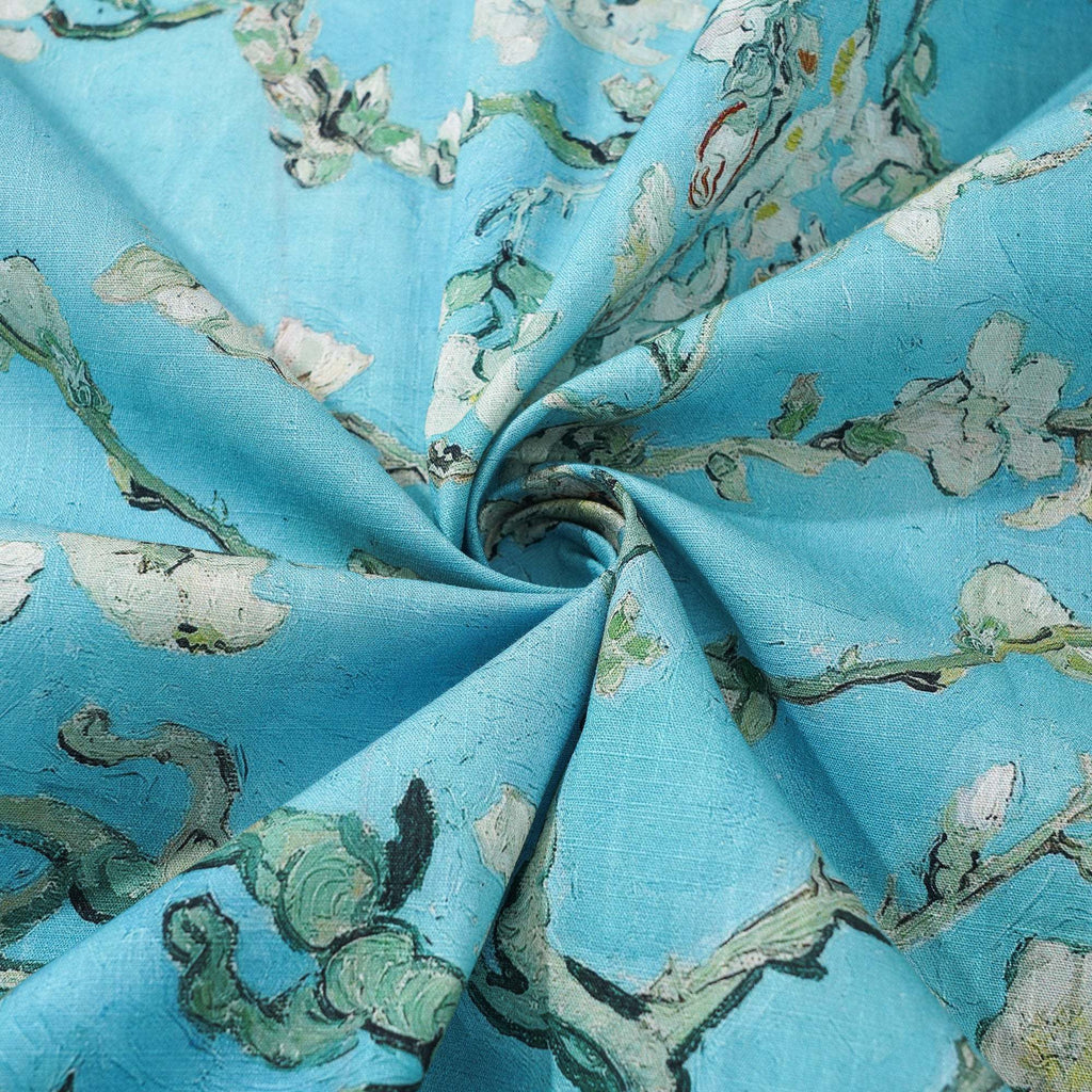 Men's Hawaiian Shirt Short Sleeve Button-down 100% Cotton Green Aloha Blossoming Almond By Sun
