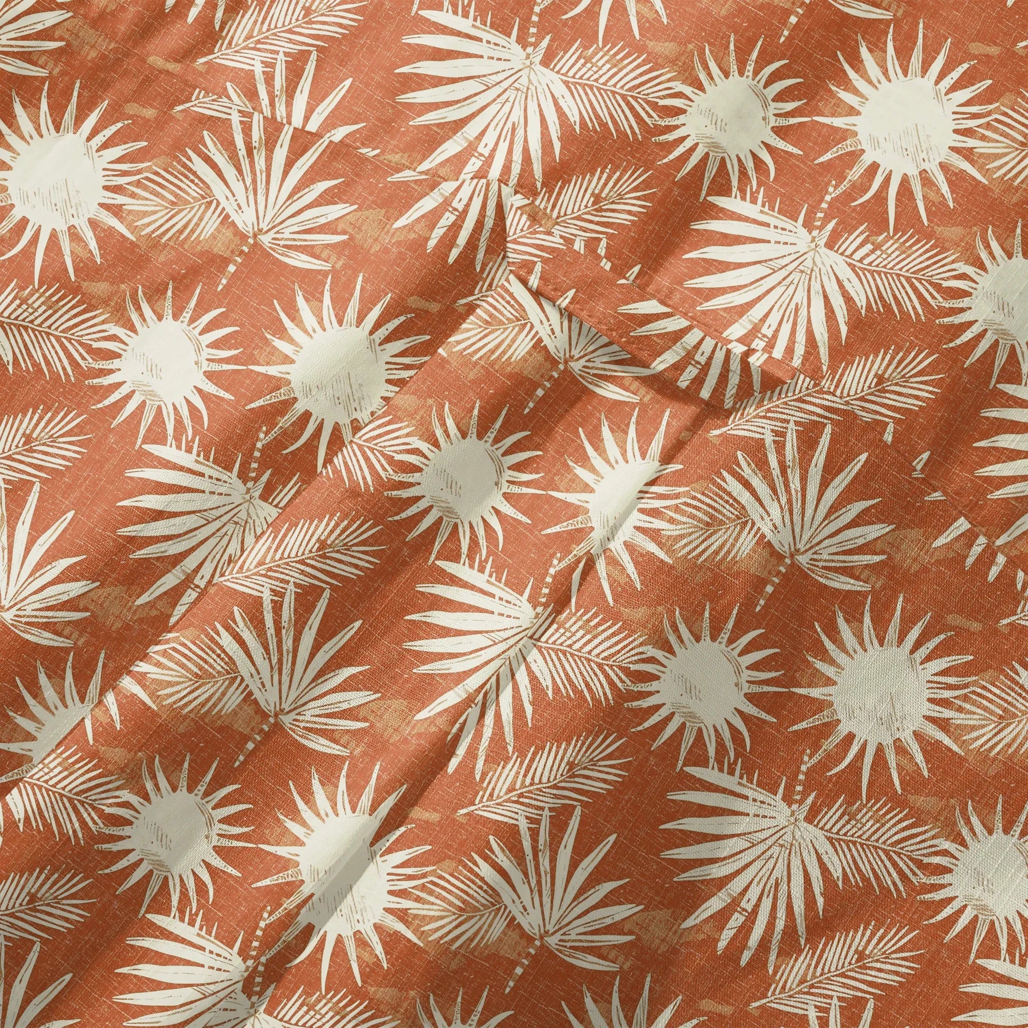LeosWare® Men's Hawaiian Shirt Short Sleeve Button-up 100% Cotton Orange Aloha Orange Brown Coconut Shadow By Ann