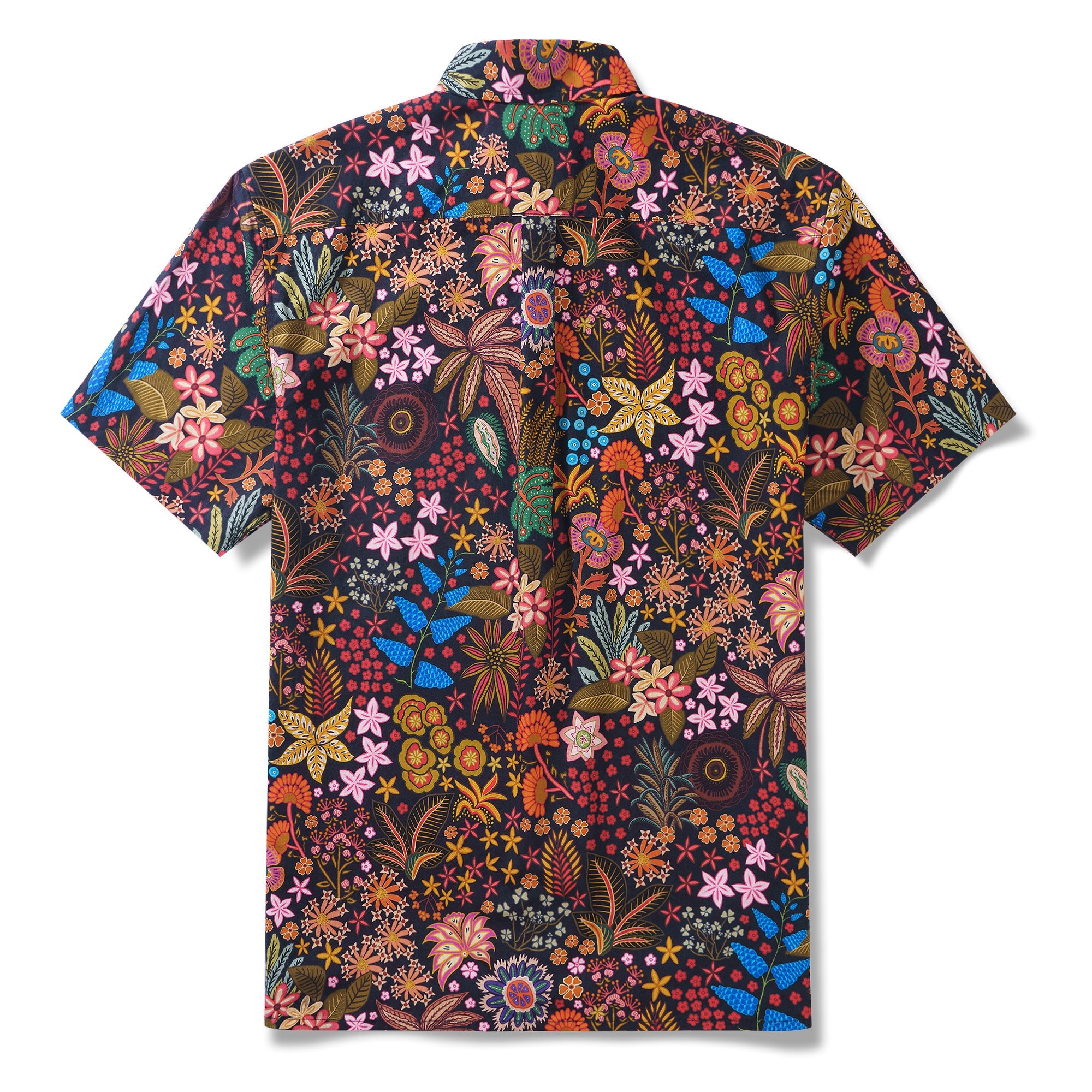 1950s Floral Hawaiian Shirt 100% Cotton Men's Short Sleeve Button-down Aloha Shirt Exquisite Floral Tapestry By Mo