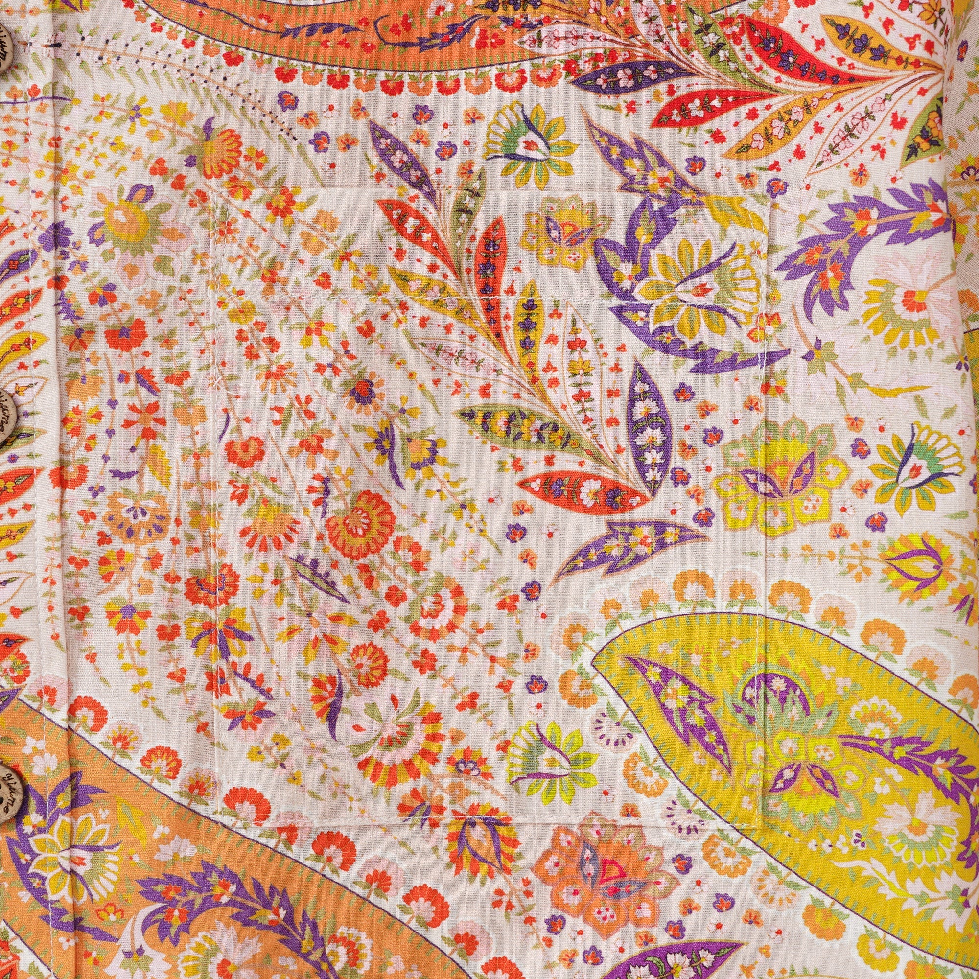 Men's Hawaiian Shirt Short Sleeve Button-down 100% Cotton Yellow Aloha Paisley Paradise By Yakima