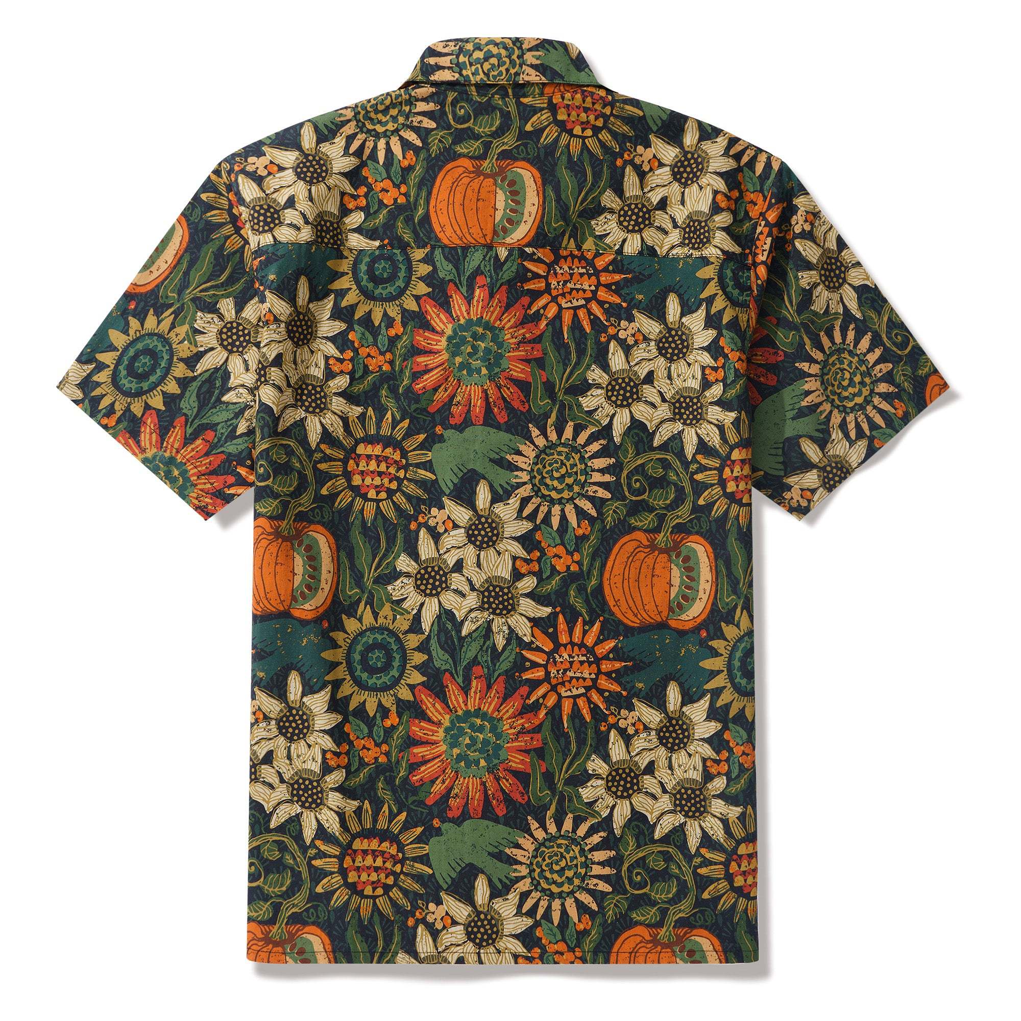 100% Cotton Hawaiian Shirt For Men Thanksgiving Camp Collar Aloha Shirt Thanksgiving By Andrea Leonelli