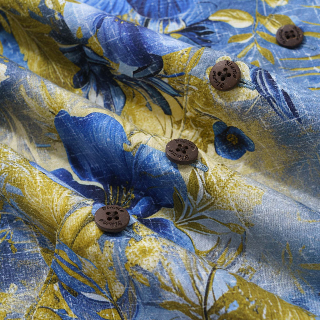 100% Cotton Hawaiian Shirt For Men A Tapestry of Nature's Splendor Camp Collar Aloha Shirt By Yakima