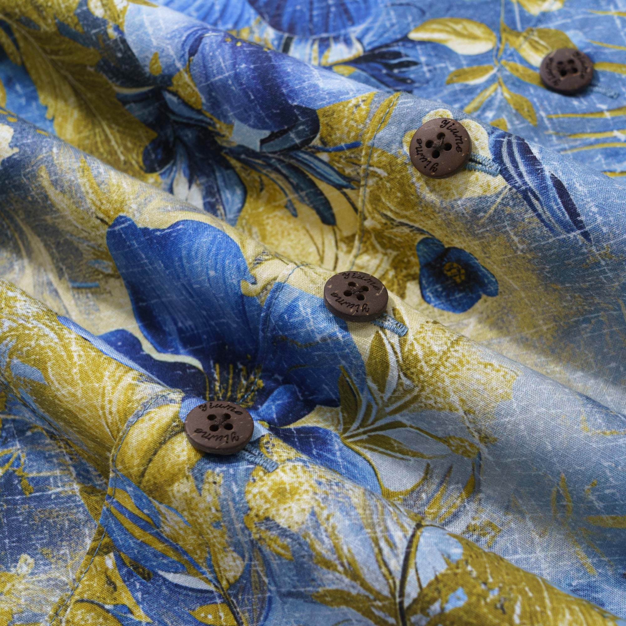 100% Cotton Hawaiian Shirt For Men A Tapestry of Nature's Splendor Camp Collar Aloha Shirt By Yakima