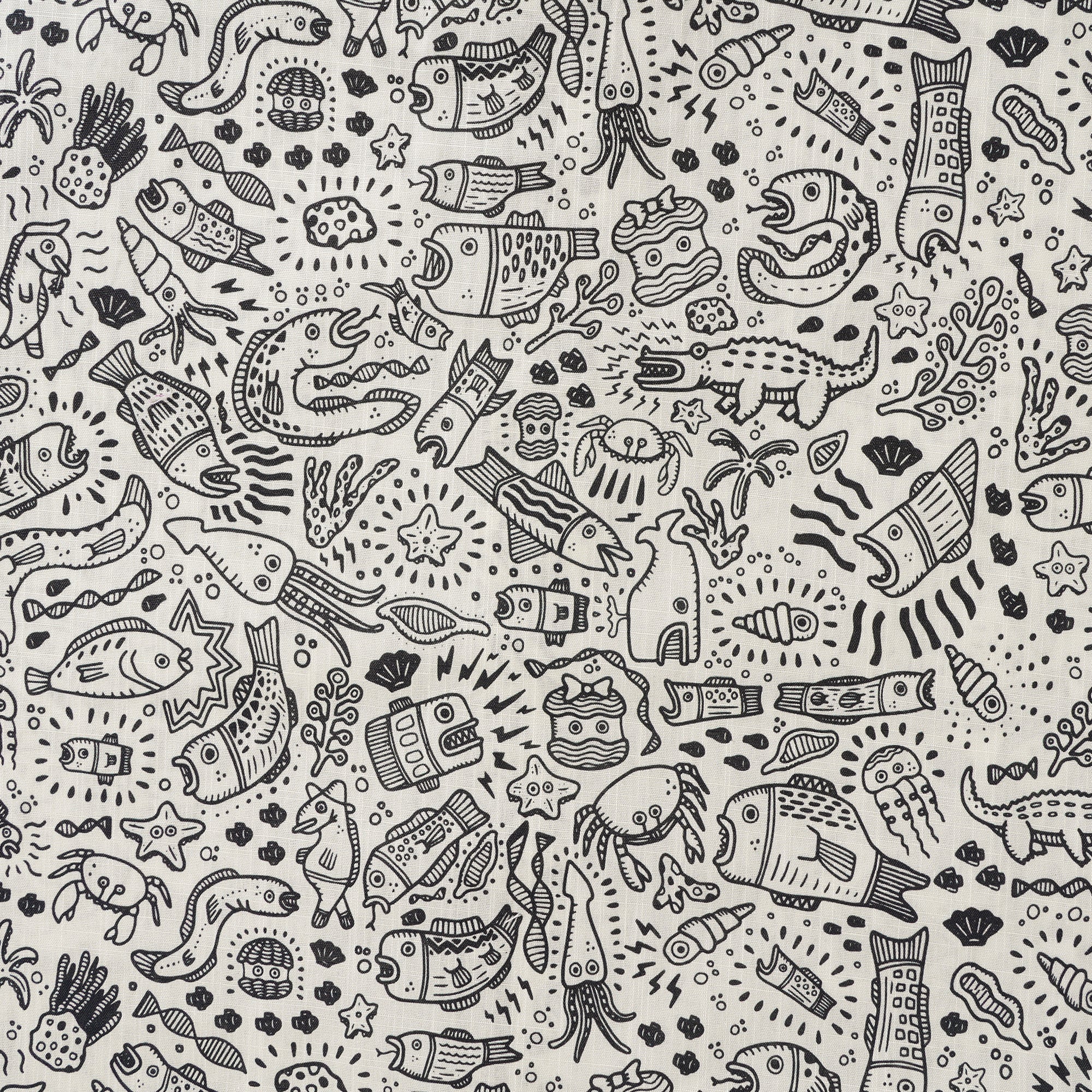 Men's Hawaiian Shirt Short Sleeve Button-down 100% Cotton Beige Aloha Undersea Party By Erwin Ong