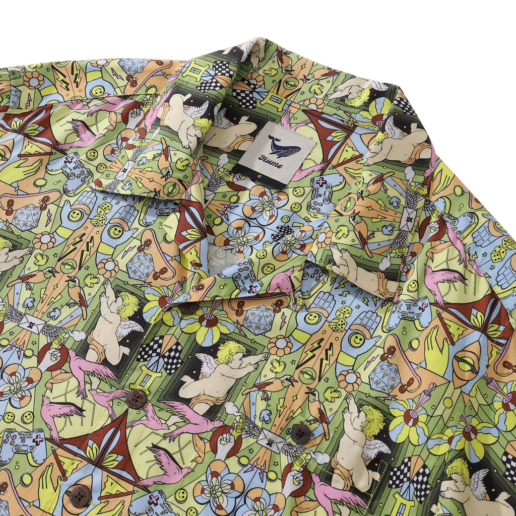 Hawaiian Shirt For Men Gemini Shirt Camp Collar Tencel™ The 12 Zodiac Signs By Yakima