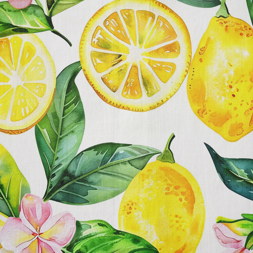 LeosWare® Men's Hawaiian Shirt Short Sleeve Button-up 100% Cotton Yellow Aloha Lemon Summer Essence By Ann