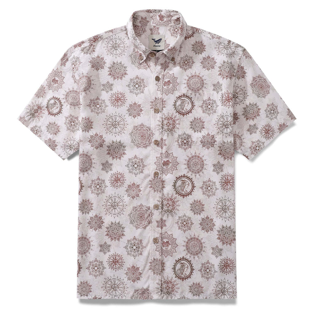 Men's Hawaiian Shirt Virgo Print Tencel™ Button-down Short Sleeve Aloha Shirt The 12 Zodiac Signs By Sherry