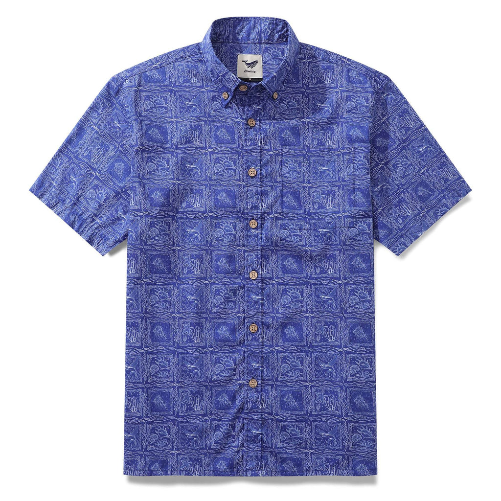 Chemise hawaïenne décontractée Yiume bleue élégante pour hommes, chemise à manches courtes à boutons, chemise abordable par Sun