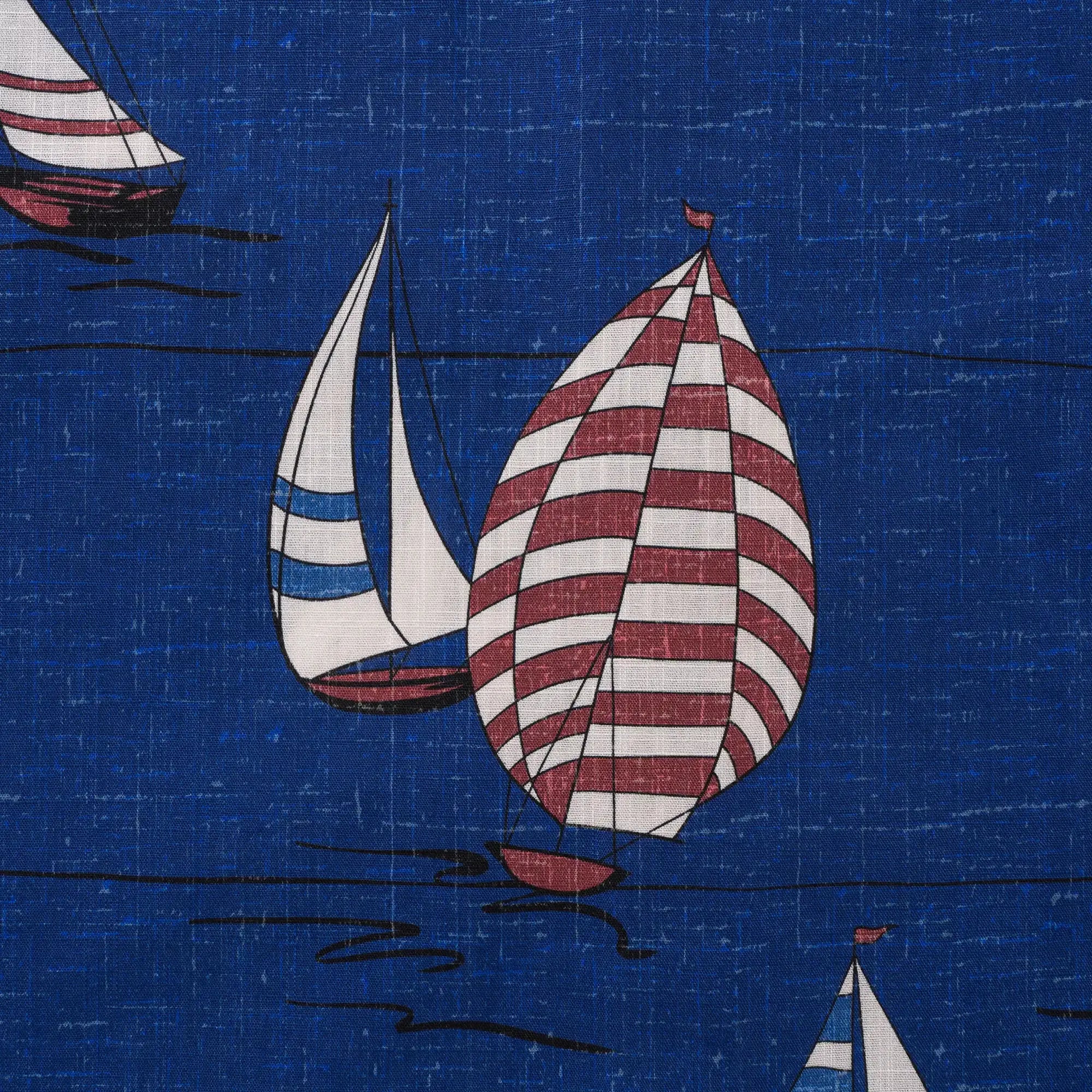 Men's Hawaiian Shirt Short Sleeve Button-down 100% Cotton Blue Aloha Sail into the Horizon By Huan huan