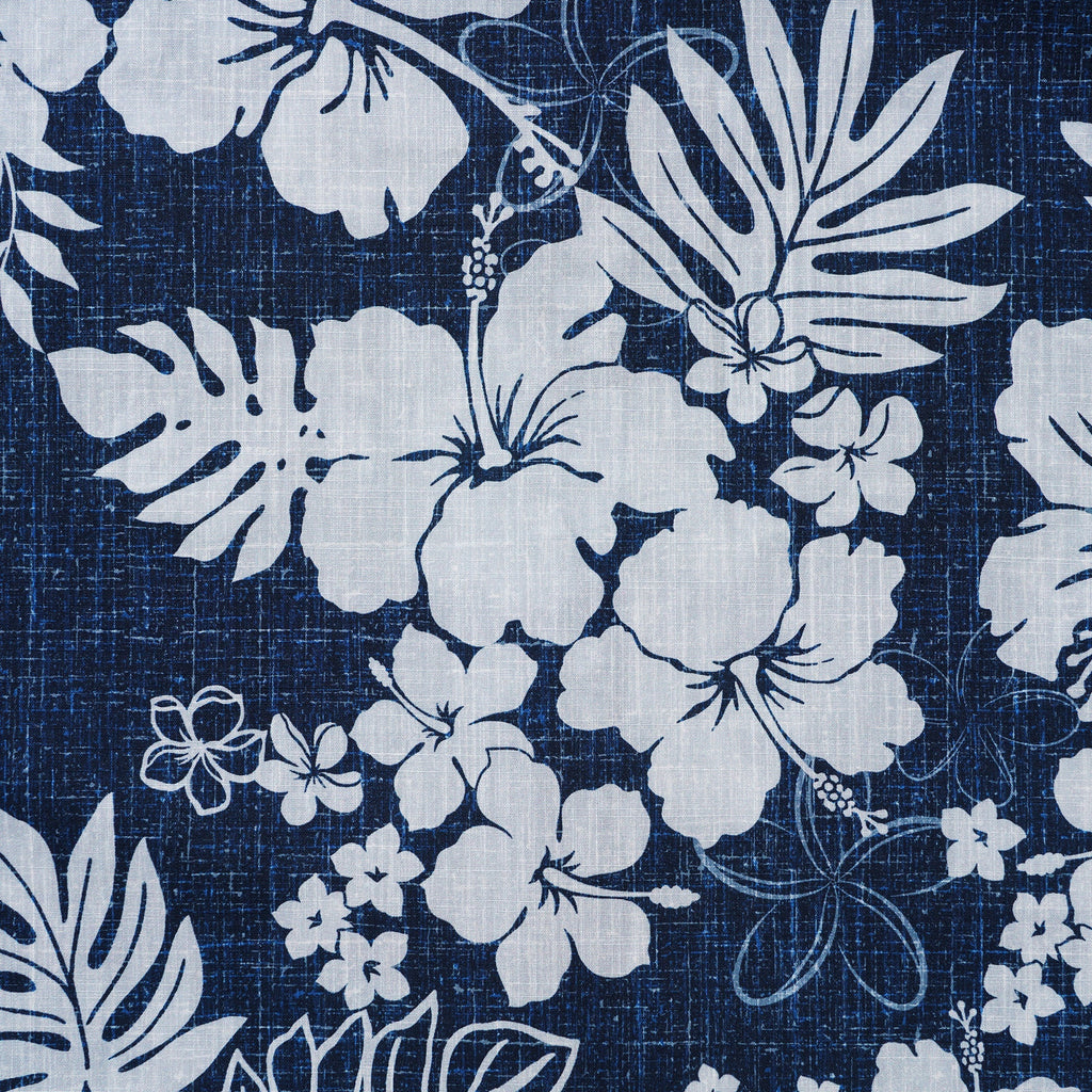Floral Men's Hawaiian Shirt Short Sleeve Button-down 100% Cotton Blue Aloha Summer Whispers By Huan huan