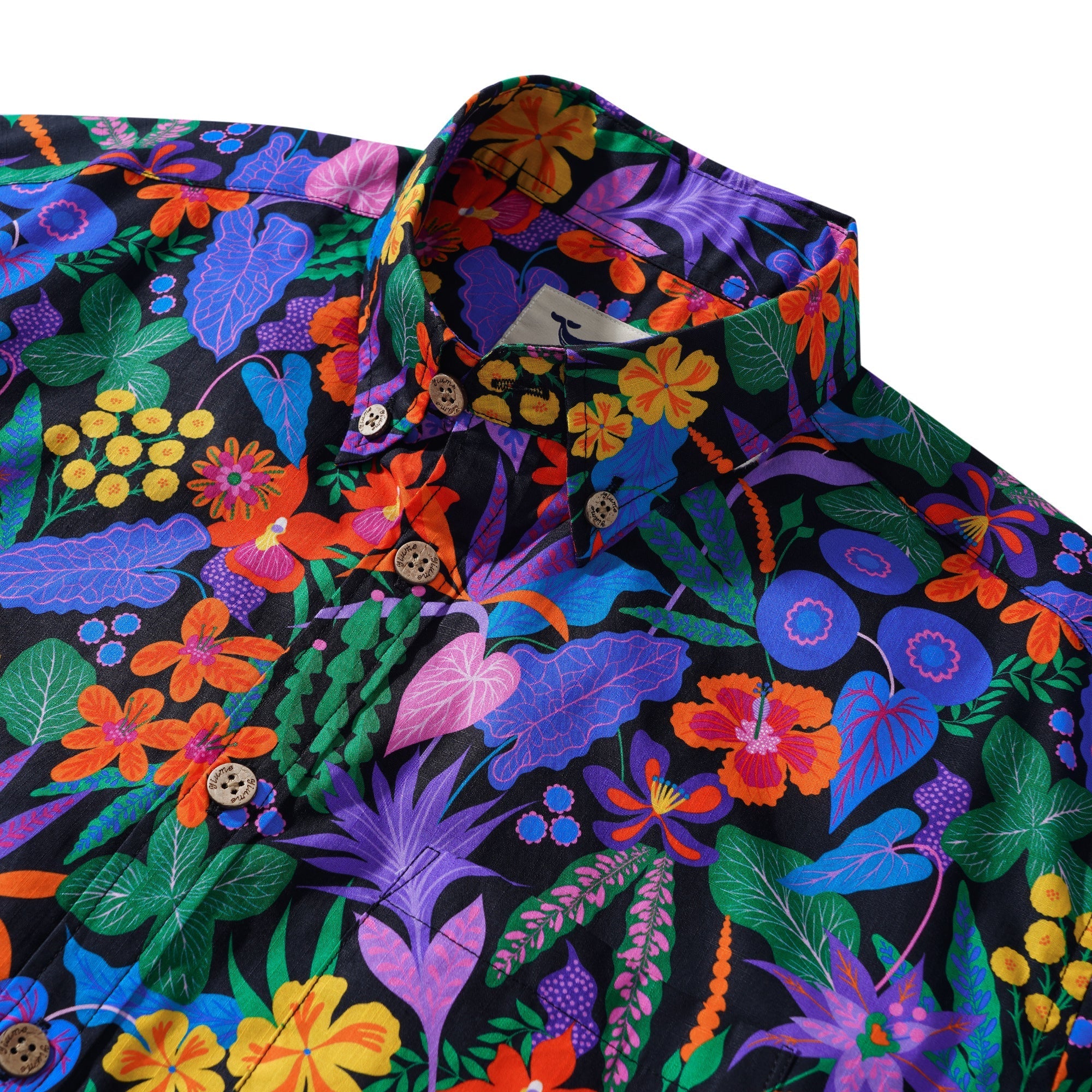 Yiume Men's Colorful Hawaiian Shirt Tropical Floral Shirt 100% Cotton Button-down Flower Shirt By Rachel Parker