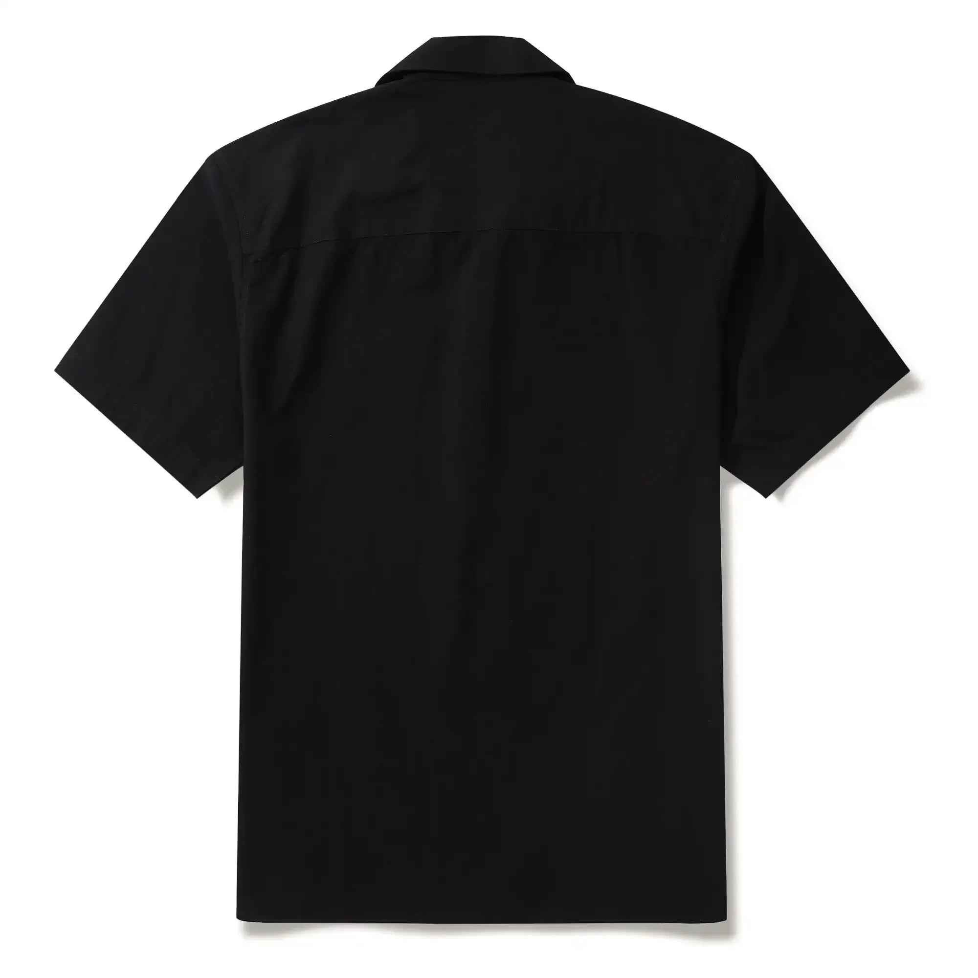 Men's Hawaiian Bowling Shirt Short Sleeve Camp Collar 100% Cotton Black Aloha The Charm Of Vintage Folk Patterns By Huan huan