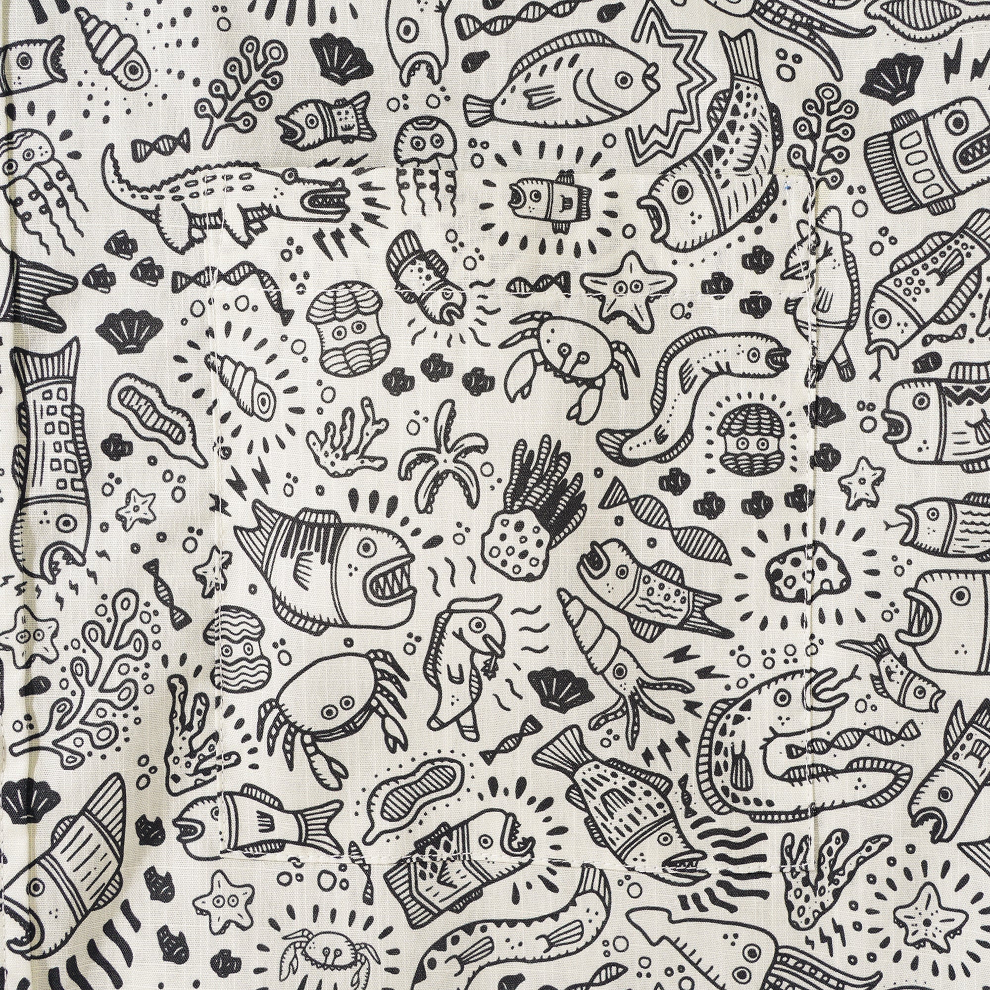 Men's Hawaiian Shirt Short Sleeve Button-down 100% Cotton Beige Aloha Undersea Party By Erwin Ong