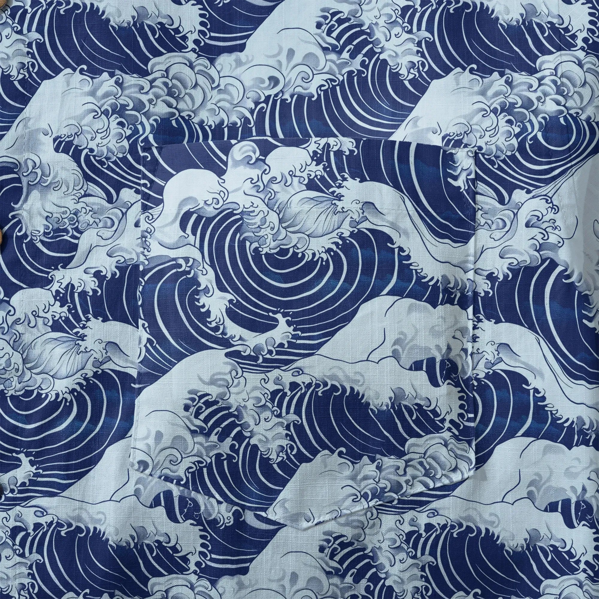 LeosWare® Men's Hawaiian Shirt Short Sleeve Button-up 100% Cotton Blue Aloha Blue Wave World By Ann