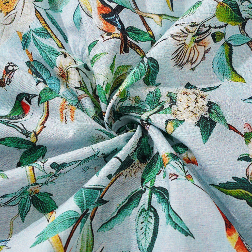 Men's Hawaiian Shirt Short Sleeve Button-down 100% Cotton Green Aloha Hawaiian Nature's Whisper By Yakima