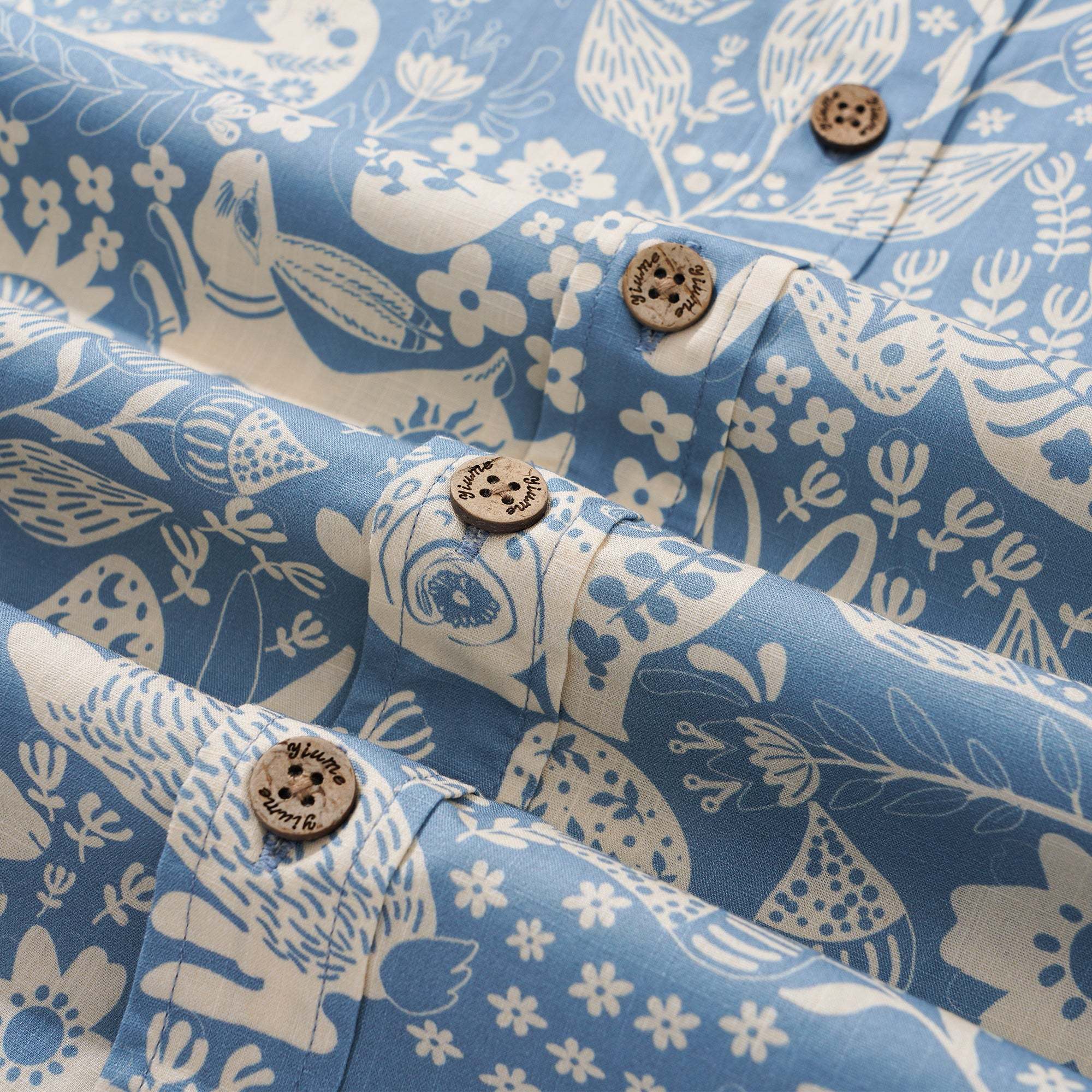 Easter Day Gift Men's Hawaiian Shirt Short Sleeve Button-down 100% Cotton Blue Aloha Spring Revival By Yana