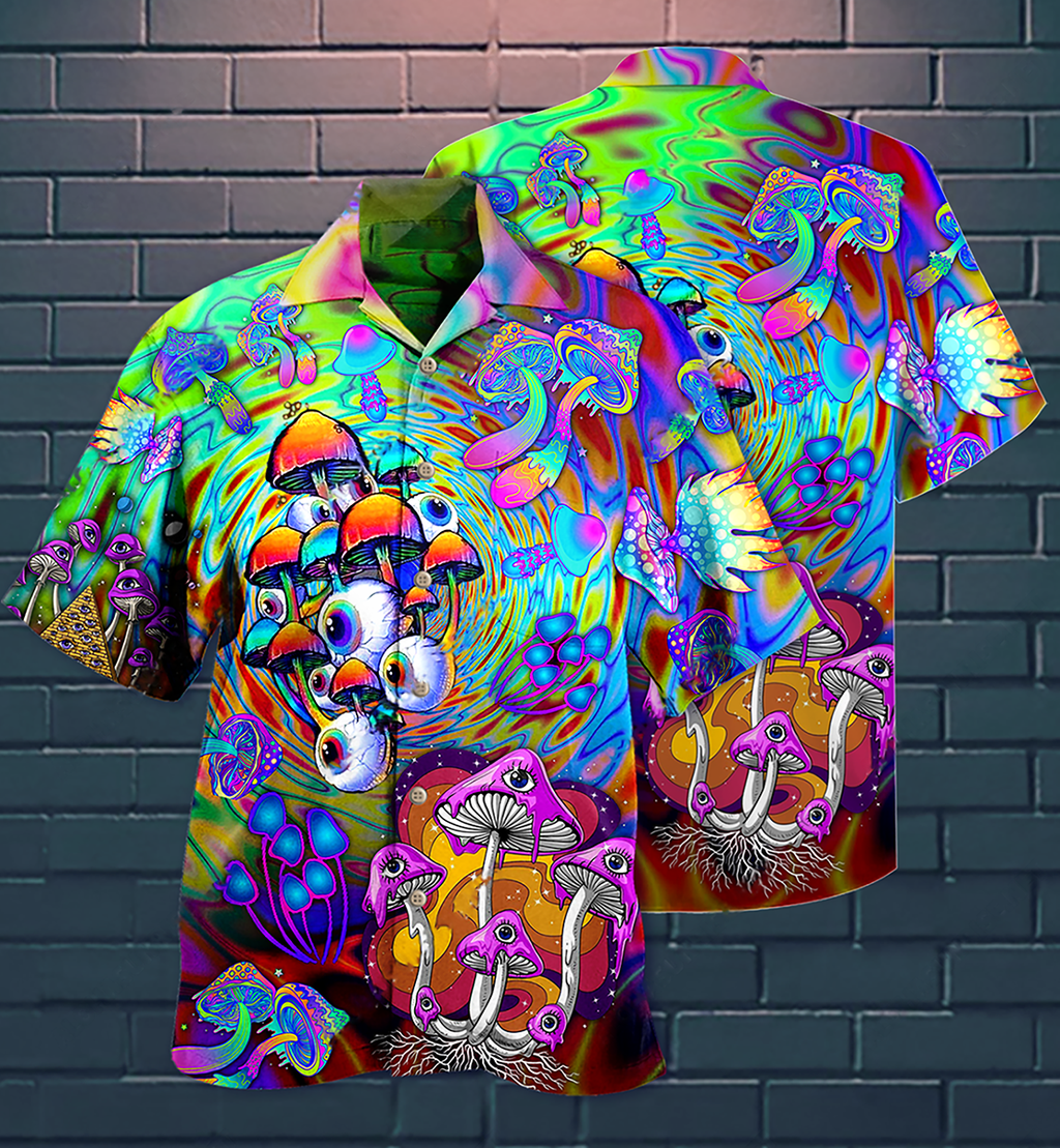 Hippie Peace Life Style Mushroom - Hawaiian Shirt