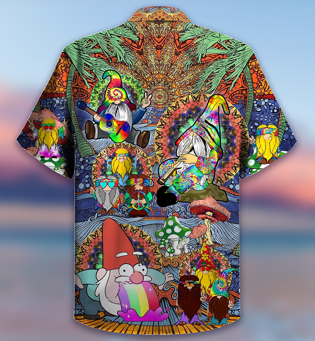 Hippie Gnome Peace Life Color - Hawaiian Shirt