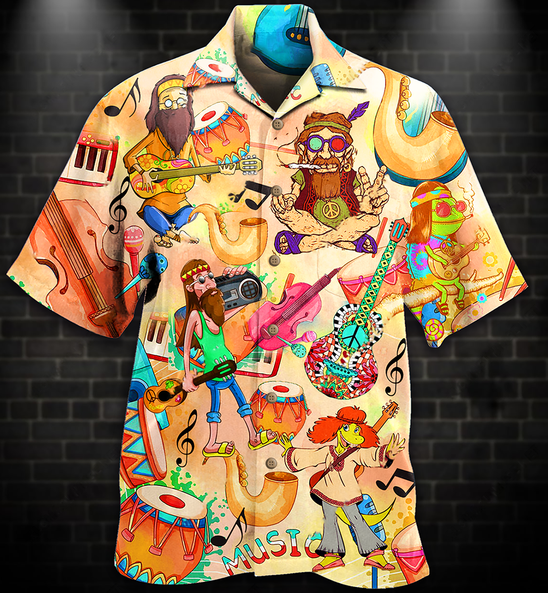 Hippie Music Funny Style - Hawaiian Shirt