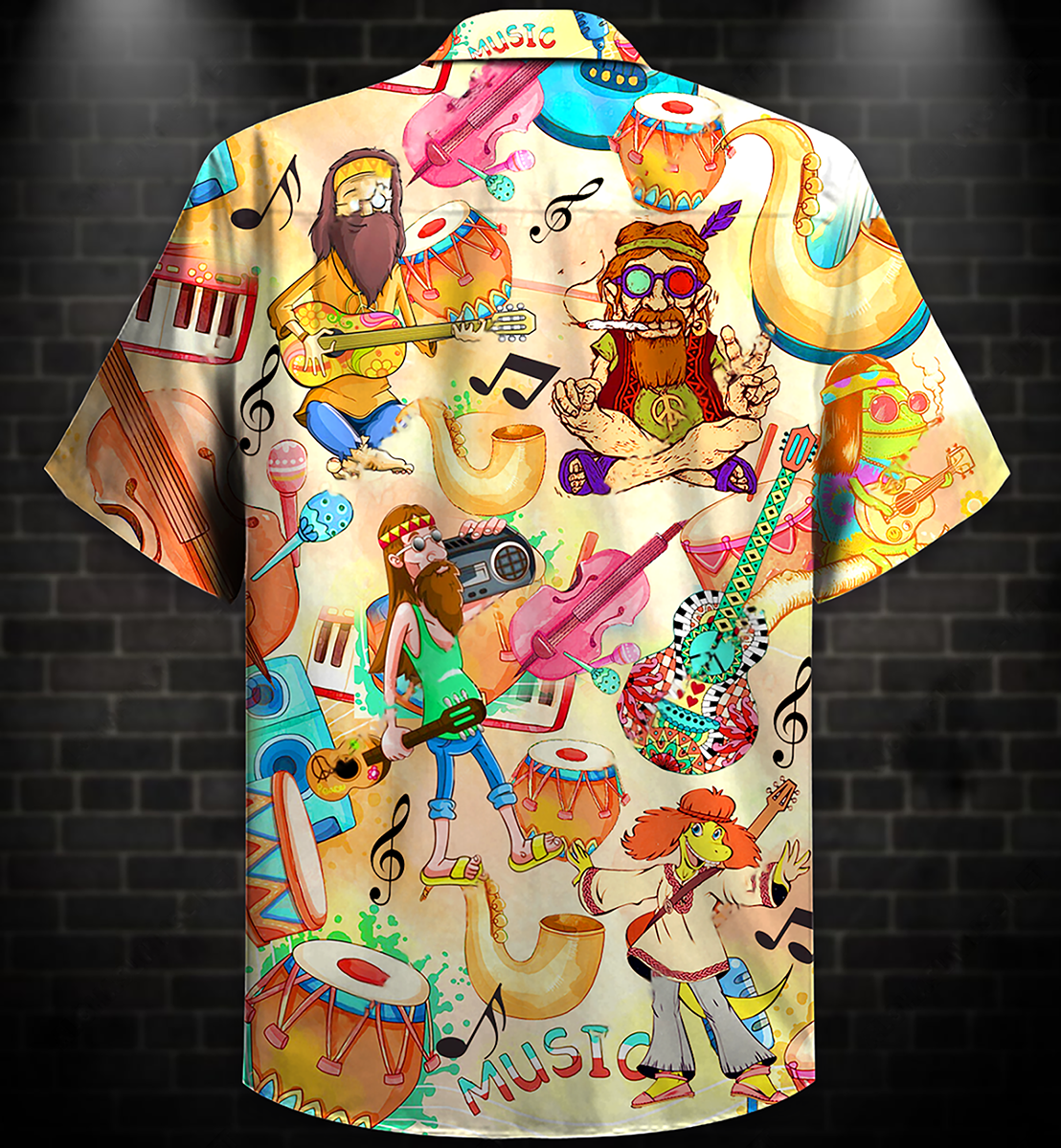 Hippie Music Funny Style - Hawaiian Shirt