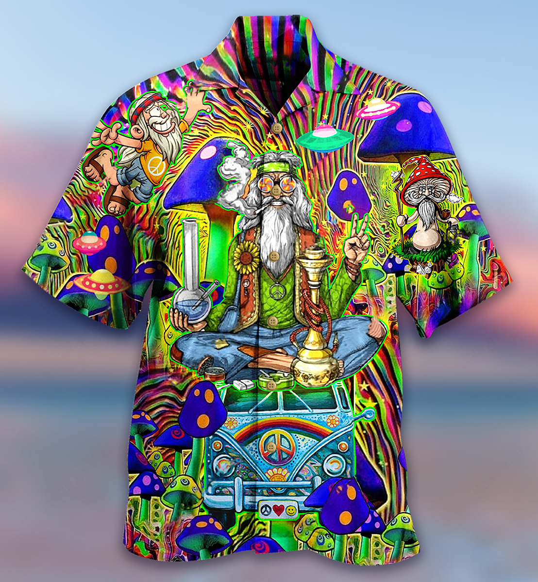 Hippie Mushroom Peace The Colorful Of Life - Hawaiian Shirt