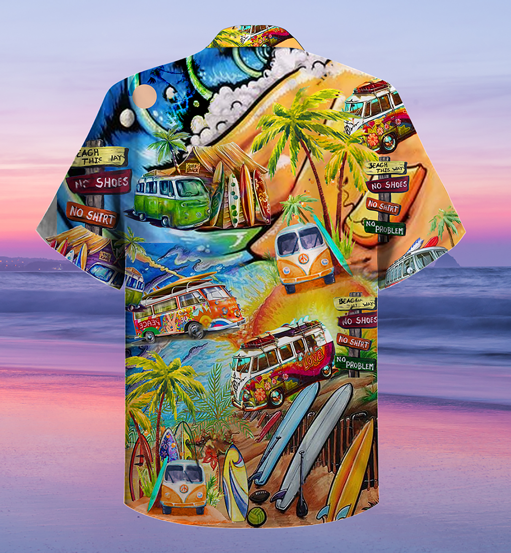 Hippie Bus Love Beach Summer - Hawaiian Shirt