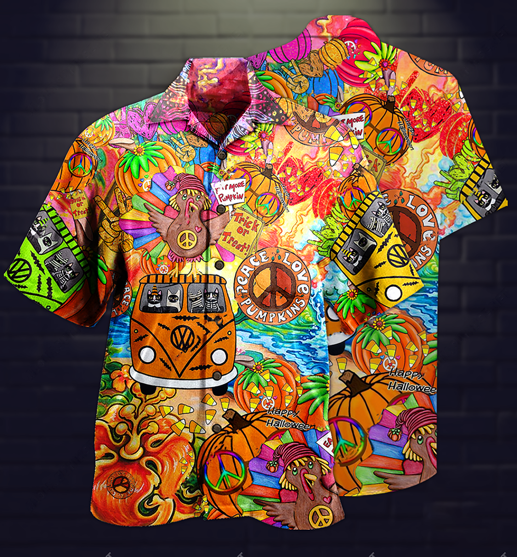 Hippie Pumpkins Mix Color  - Hawaiian Shirt
