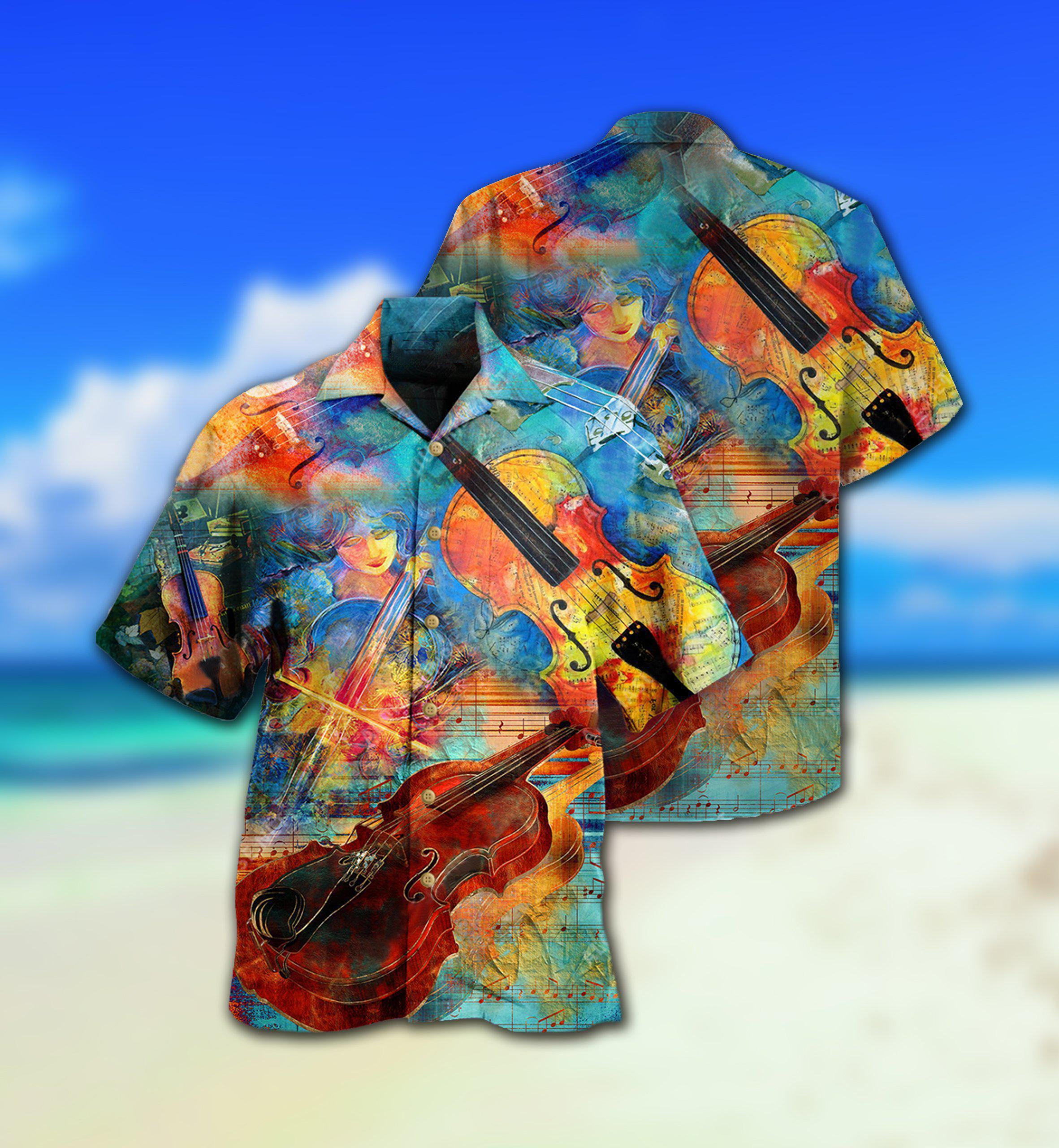 Violin Music Abstract - Hawaiian Shirt