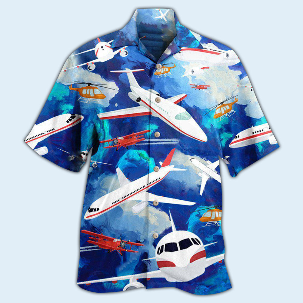 Airplane Life Is Simple Eat Sleep Fly In Sky - Hawaiian Shirt